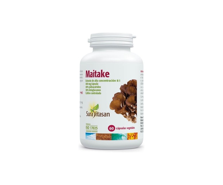 Maitake 60 cápsulas vegetales de 400mg Sura Vitasan