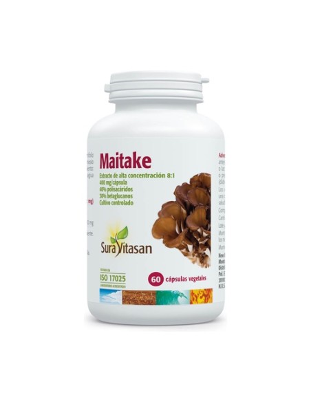 Maitake 60 cápsulas vegetales de 400mg Sura Vitasan