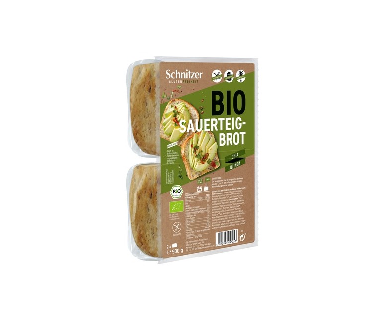Pan de molde de chía y quinoa sin gluten 500 g Schnitzer