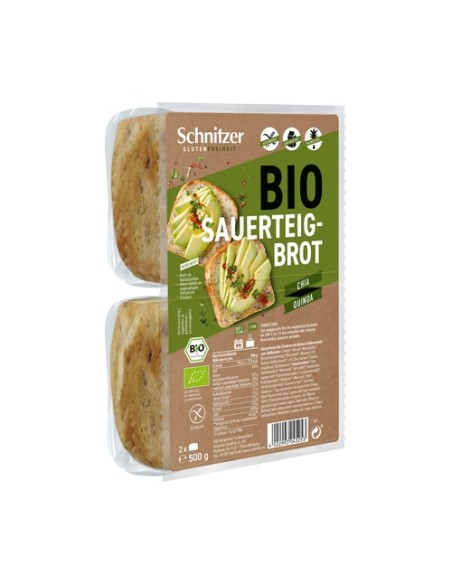 Pan de molde de chía y quinoa sin gluten 500 g Schnitzer
