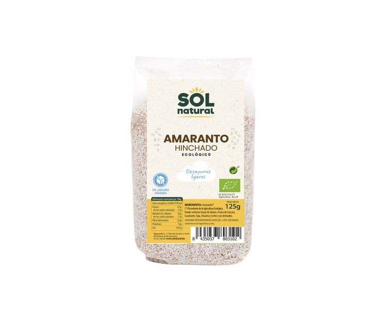 Amaranto hinchado Bio 125 g Sol Natural