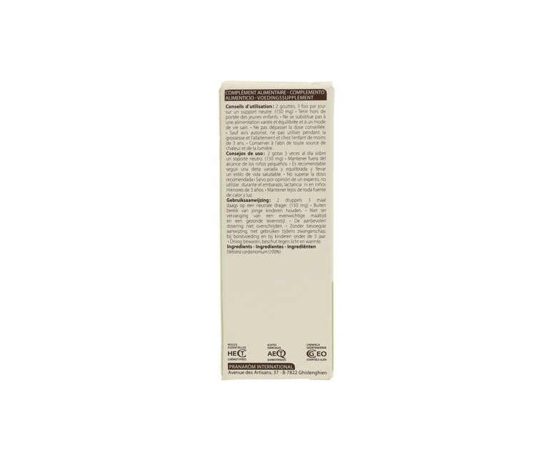 Aceite esencial de Cardamomo 5 ml de aceite esencial Pranarom