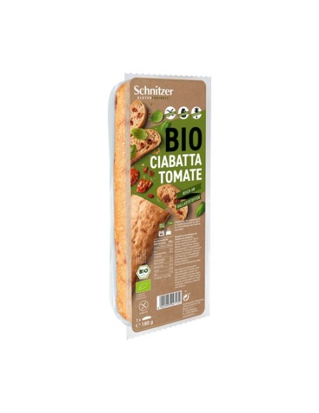 Pan ciabatta de tomate sin gluten 180 g Schnitzer