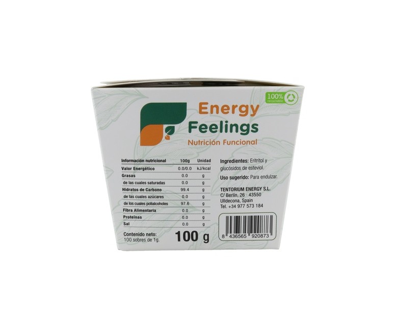 Stevia Sobres Individuales 100 sobres de 1g Energy Feelings