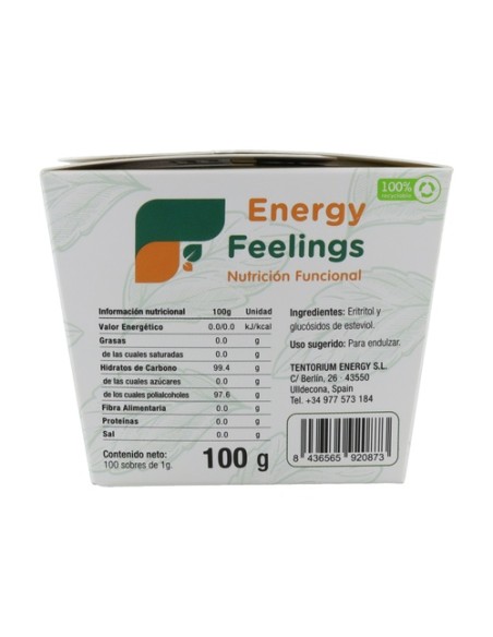 Stevia Sobres Individuales 100 sobres de 1g Energy Feelings
