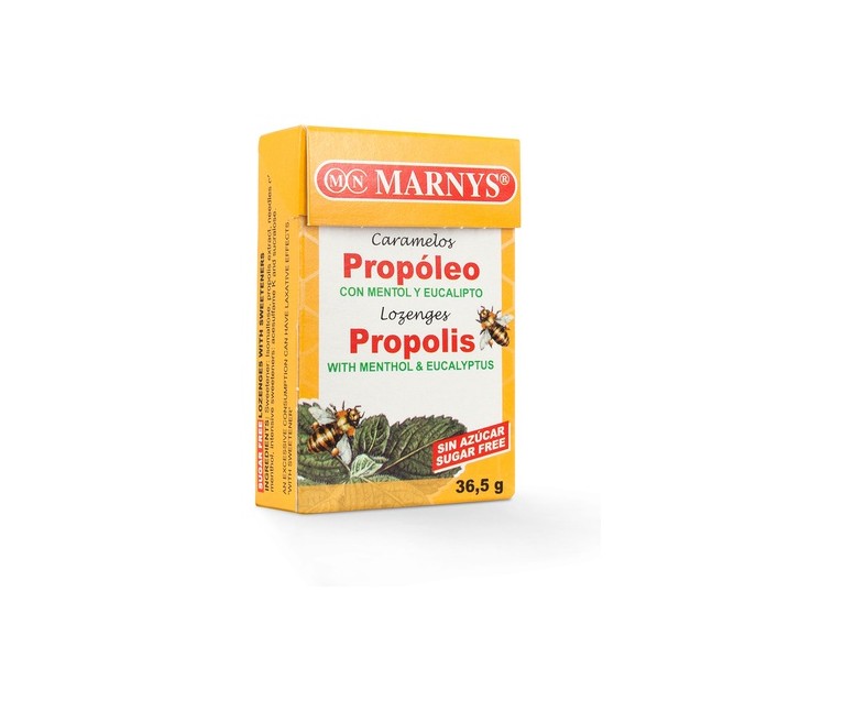 Caramelos sin Azúcar de Propóleo Mentol y Eucalipto 36,5 g MARNYS®