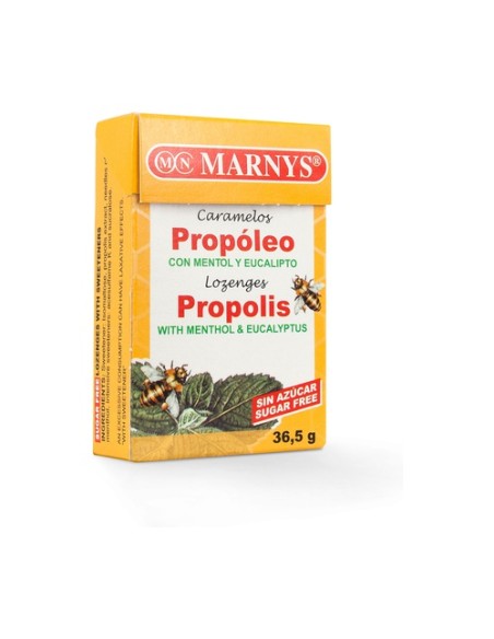 Caramelos sin Azúcar de Propóleo Mentol y Eucalipto 36,5 g MARNYS®