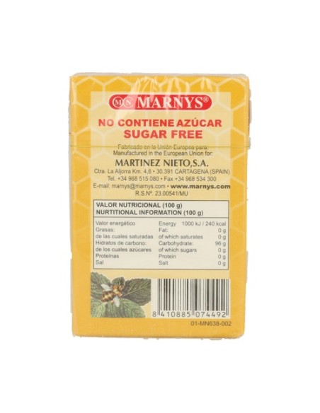 Caramelos sin Azúcar de Propóleo Mentol y Eucalipto 36,5 g MARNYS®