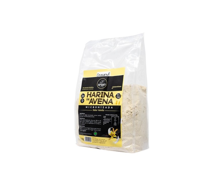 Harina avena sabor vainilla sport live 1 kg de polvo Drasanvi