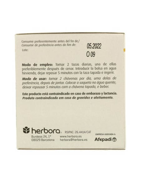 Infusión Herboplant Obes 4 Diurética 20 bolsitas infusoras Herbora