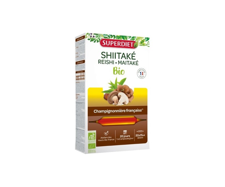 Shitake-Maitake-Reishi Bio 20 ampollas de 15ml Superdiet