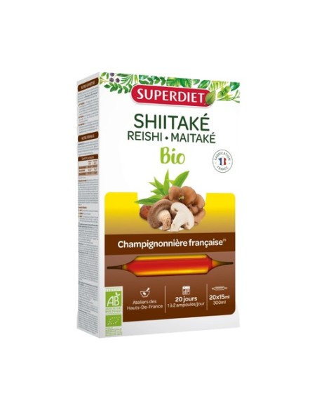 Shitake-Maitake-Reishi Bio 20 ampollas de 15ml Superdiet
