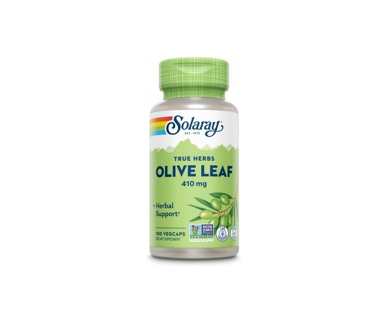 Hoja de olivo 410 mg 100 cápsulas vegetales de 410 mg Solaray