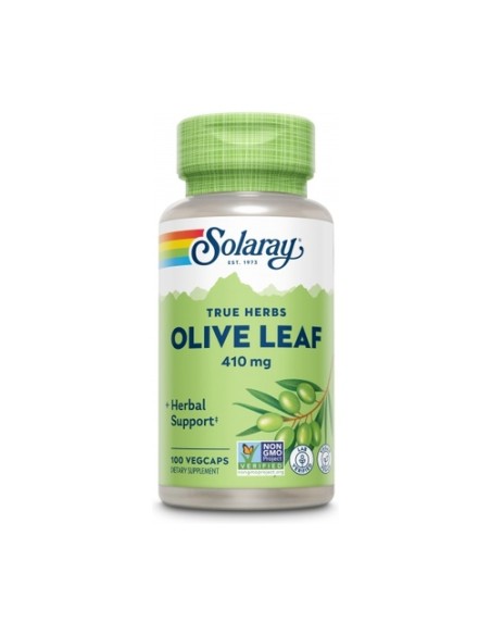 Hoja de olivo 410 mg 100 cápsulas vegetales de 410 mg Solaray