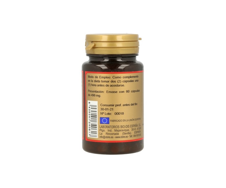 Valeriana y Melisa 60 cápsulas de 200mg Obire