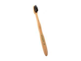 Cepillo de dientes de madera adultos mediano Verde