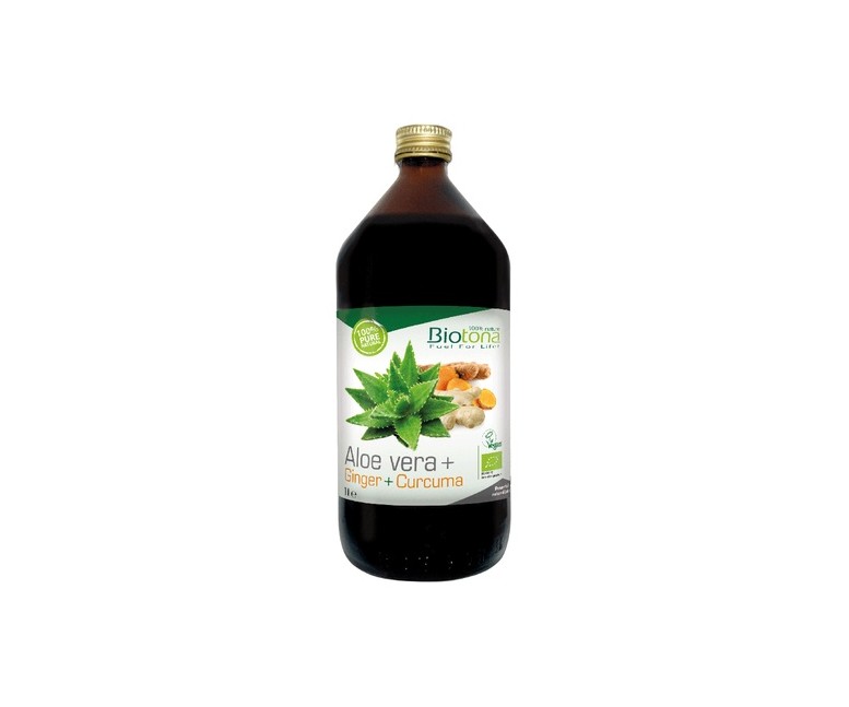Jugo de aloe vera + jengibre + cúrcuma Bio 1 L Biotona