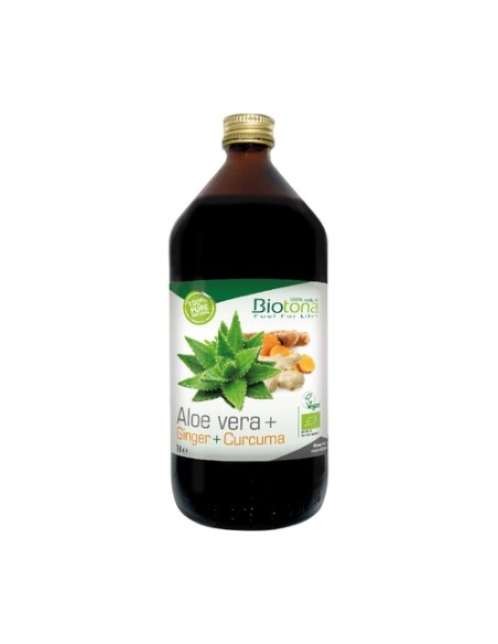 Jugo de aloe vera + jengibre + cúrcuma Bio 1 L Biotona