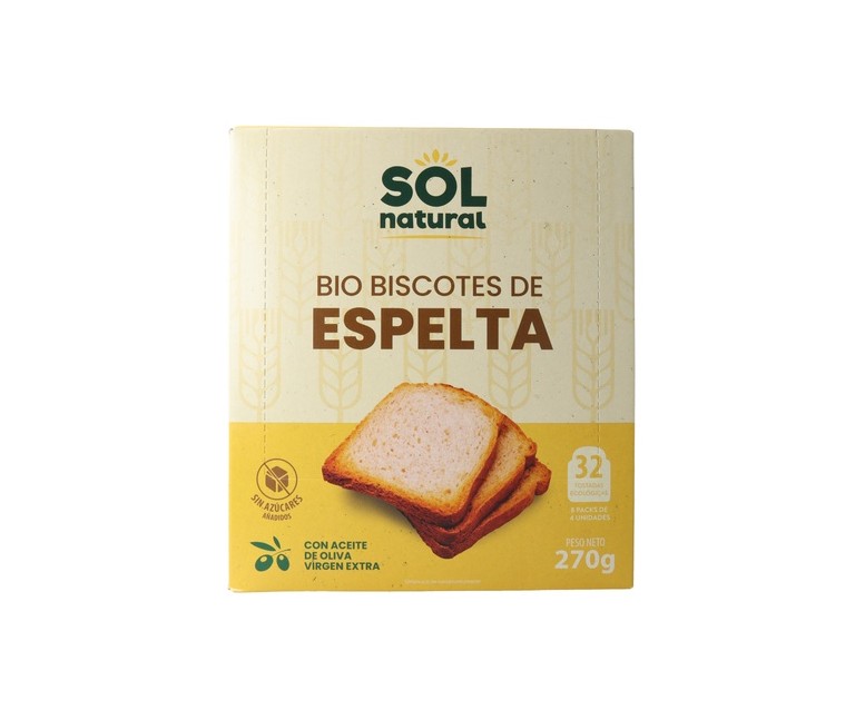 Biscotes de Espelta Bio 270 g Sol Natural