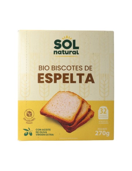 Biscotes de Espelta Bio 270 g Sol Natural