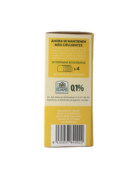 Biscotes de Espelta Bio 270 g Sol Natural