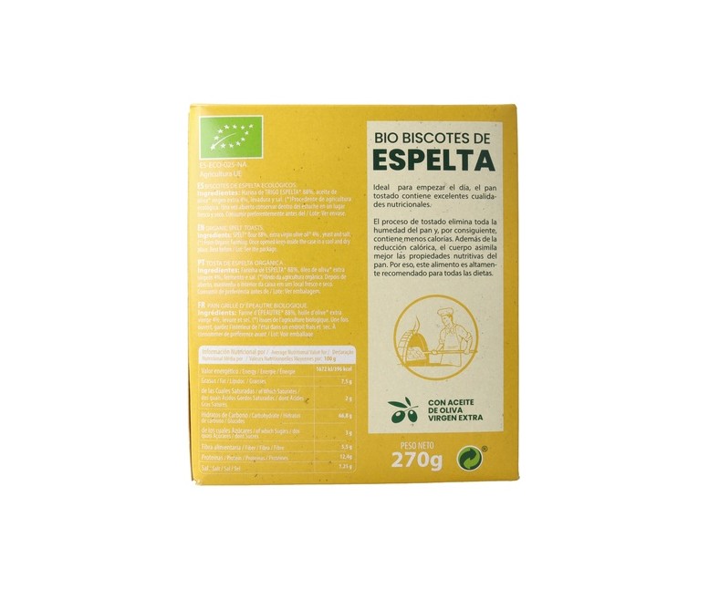 Biscotes de Espelta Bio 270 g Sol Natural