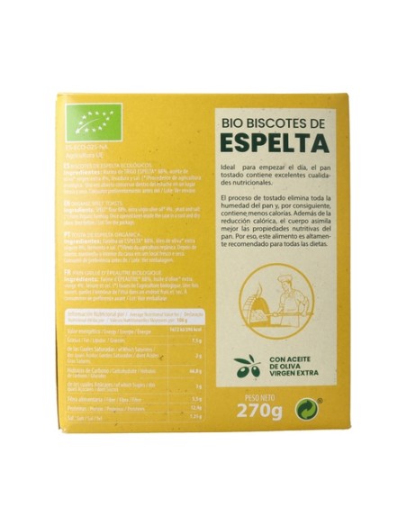 Biscotes de Espelta Bio 270 g Sol Natural