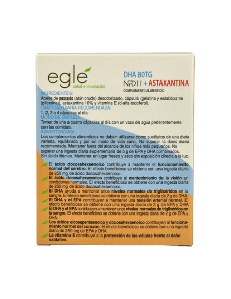 DHA / NPD1 80TG Astaxantina 60 cápsulas Egle