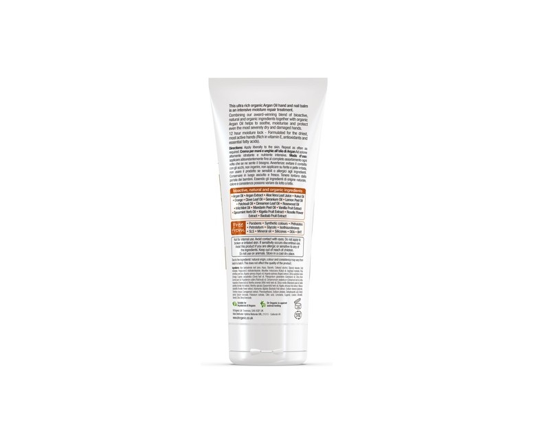 Crema de manos aceite de argán 100 ml de crema Dr. Organic
