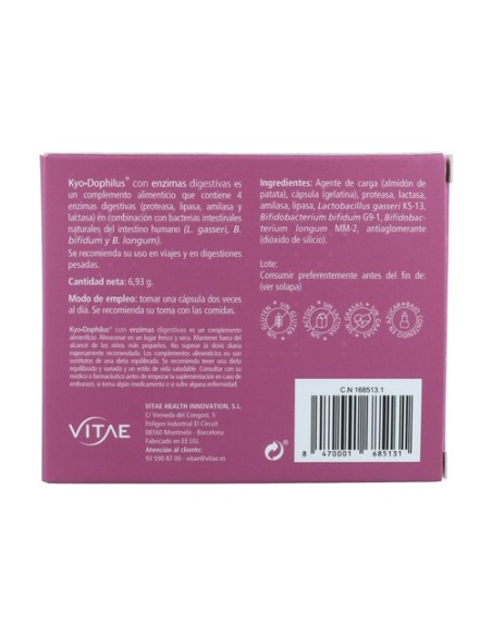 IntestVita Enzymes 15 cápsulas 15 cápsulas Vitae