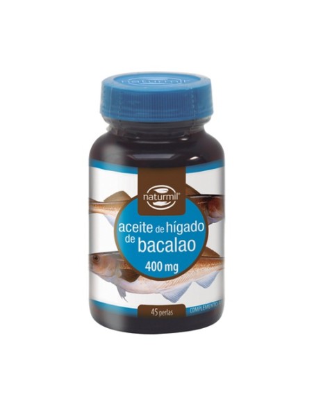Aceite de Hígado de Bacalao 45 cápsulas de 400mg Naturmil