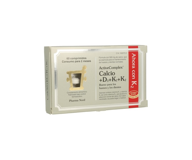 ActiveComplex® Calcio+D3+K1+K2 60 comprimidos (Menta) Pharma Nord