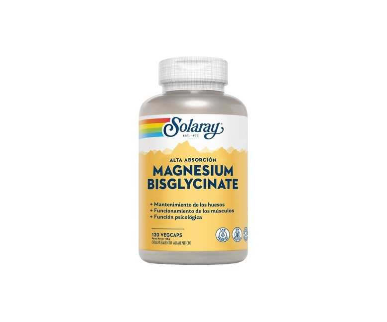 Bisglycinato Magnesio 120 cápsulas vegetales Solaray