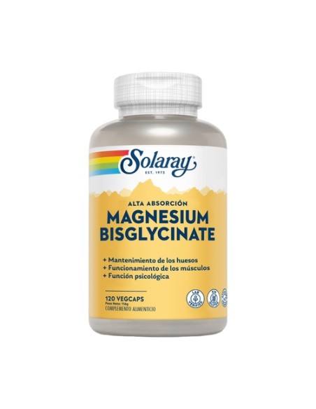 Bisglycinato Magnesio 120 cápsulas vegetales Solaray