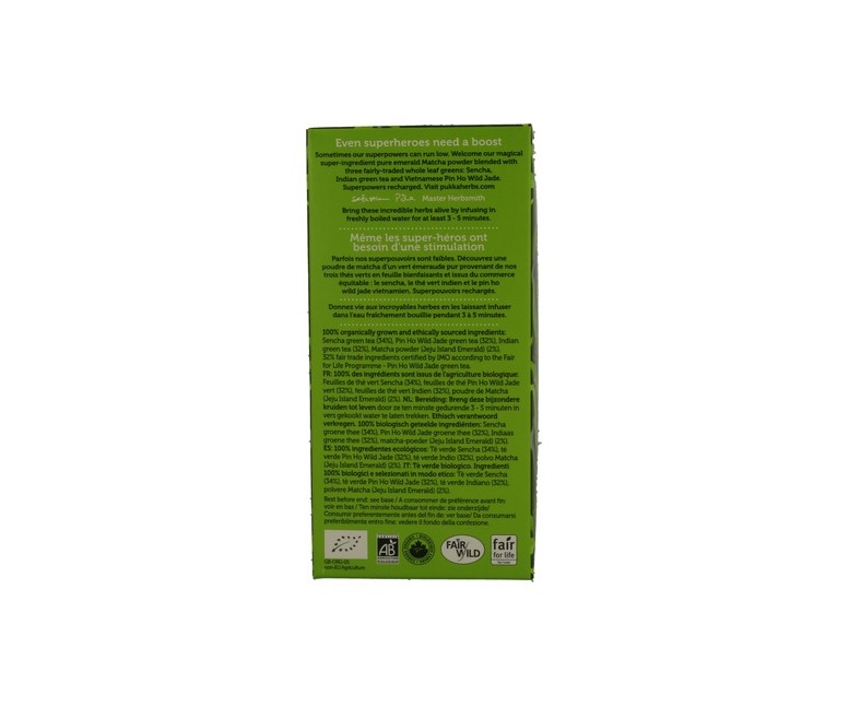 Supreme Green Matcha : Té Supreme Matcha 20 bolsitas infusoras (Matcha) Pukka