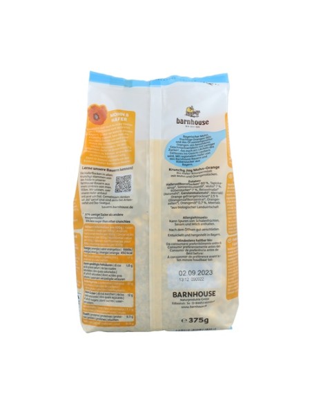 Muesli krunchy Joy amapola y naranja 375 g Barnhouse