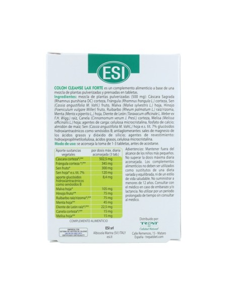 Colon Cleanse Lax Forte 30 tabletas ESI