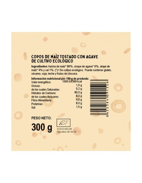 Copos de Maíz Tostado con Agave Bio 300 g El Granero Integral