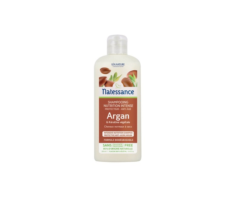 Champú antienvejecimiento de keratina de argán y plantas 250 ml Natessance