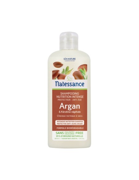 Champú antienvejecimiento de keratina de argán y plantas 250 ml Natessance