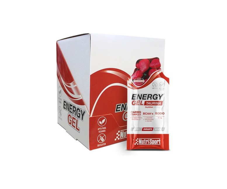 Pack Energy gel taurina fresa 24 unidades de 35g (Fresa) Nutrisport