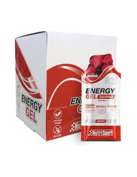 Pack Energy gel taurina fresa 24 unidades de 35g (Fresa) Nutrisport
