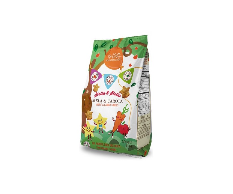 Galletas de manzana y zanahoria Bio 300 g Sottolestelle