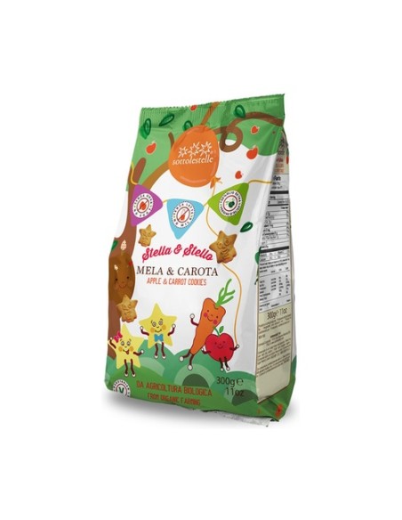 Galletas de manzana y zanahoria Bio 300 g Sottolestelle