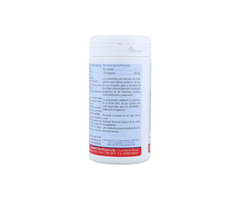 L-Fenilalanina 60 cápsulas de 500mg Lamberts