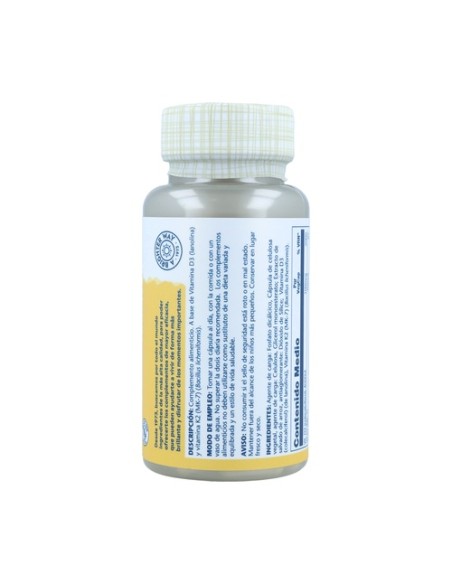 Vitamina D3 + K2 60 cápsulas vegetales Solaray