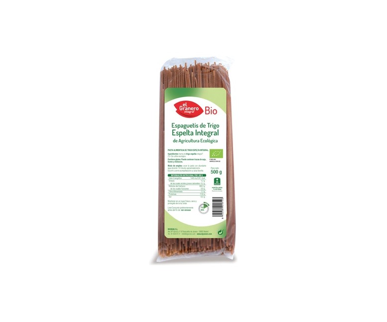Espaguetis de Espelta Integral Bio 500 g El Granero Integral