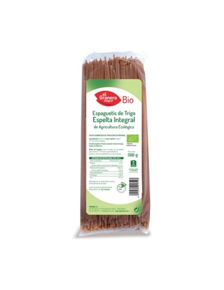 Espaguetis de Espelta Integral Bio 500 g El Granero Integral