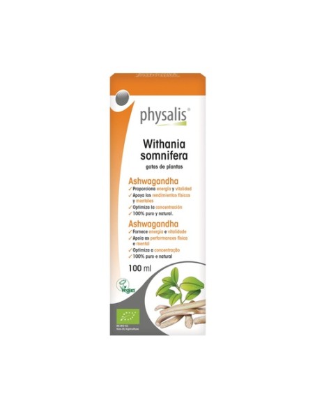 Ashwagandha extracto Bio 100 ml de aceite esencial Physalis