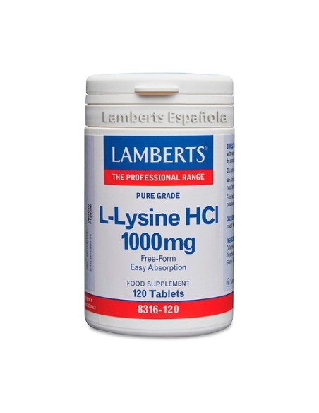 L-Lisina hci 120 tabletas de 1000mg Lamberts